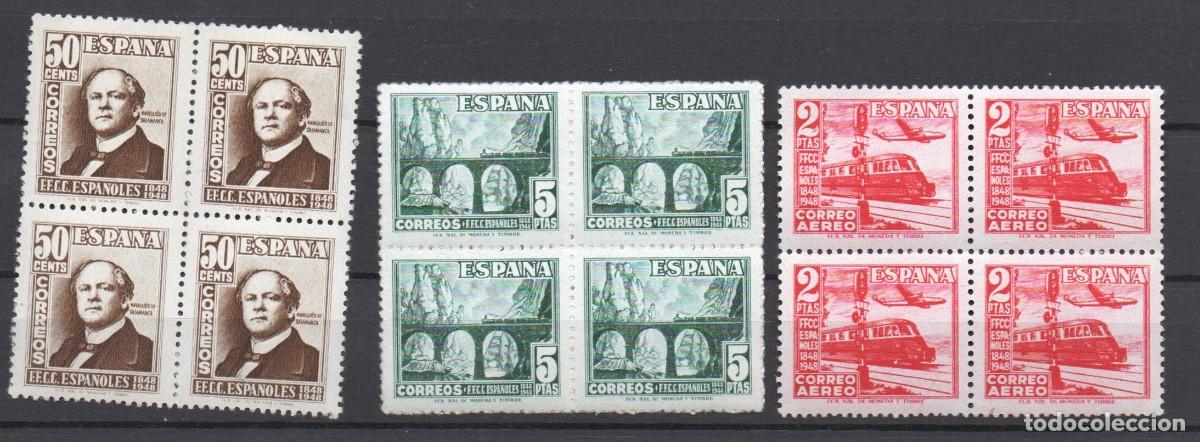 Selos: EDIFIL 1037 / 1039 ** CENTENARIO DEL FERROCARRIL EN BLOQUE DE 4 + DE 50 &euro;