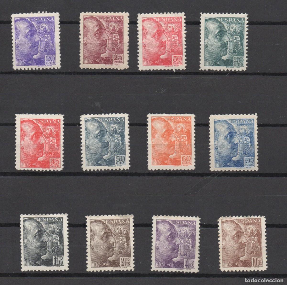 Timbres: EDIFIL 867 / 878* GENERAL FRANCO APELLIDO GRABADOR SANCHEZ TODA