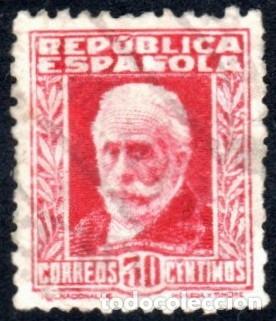 Sellos: Espa&ntilde;a. Nicol&aacute;s Salmer&oacute;n. 1932. Edifil-659. Usados