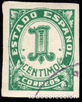 Sellos: Espa&ntilde;a. Cifras. 1937-40. Edifil-814. Usado