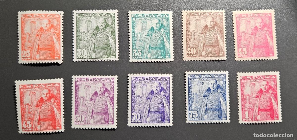 Sellos: Espa&ntilde;a a&ntilde;o 1948-54. General Franco y Castillo de la Mota **. serie completa sin fijasellos