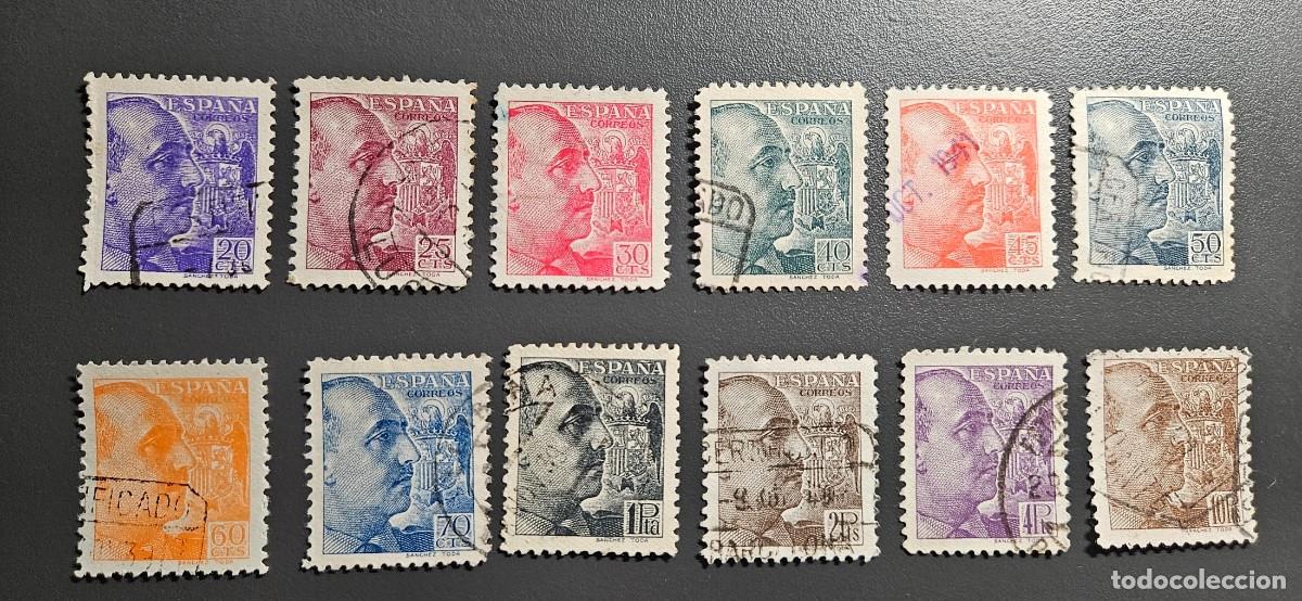 Sellos: Espa&ntilde;a 1939 General Franco, serie completa edifil 867 a 878 usados