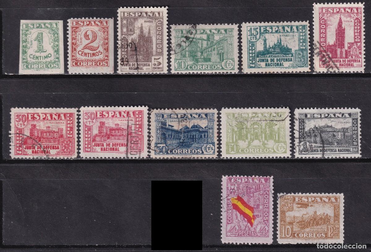 Sellos: 1937 JUNTA DEFENSA NACIONAL. SERIE COMPLETA USADA. VER. 120 &euro;