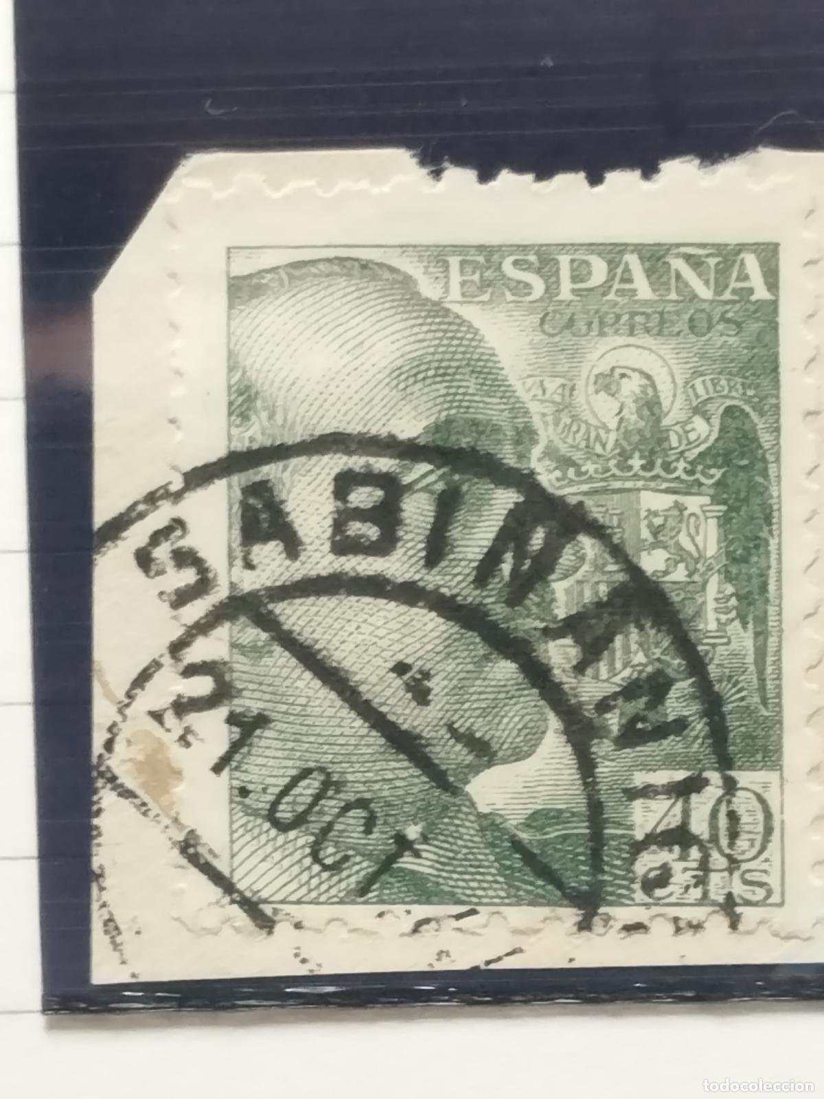 Francobolli: BZB EDIFIL 925. FRANCO DE PERFIL EN FRAGMENTO. FECHADOR DE SABI&Ntilde;ANIGO. HUESCA. LUJO.