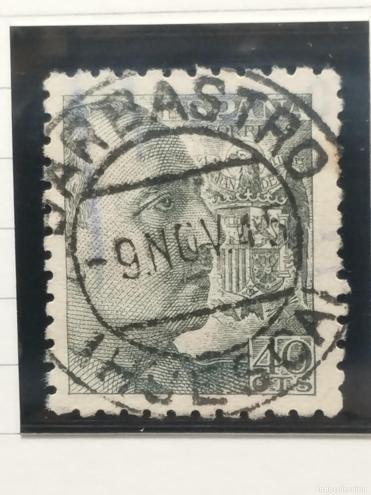 Sellos: BZB EDIFIL 925. FRANCO DE PERFIL. FECHADOR DE BARBASTRO. HUESCA. LUJO.