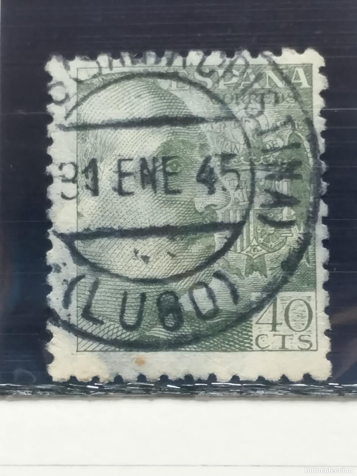 Sellos: BZB EDIFIL 925. FRANCO DE PERFIL. FECHADOR DE SANTA CRISTINA. LUGO. BONITO Y RARO.