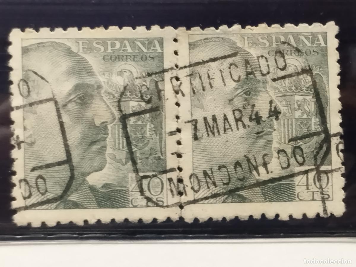 Sellos: BZB EDIFIL 925. FRANCO DE PERFIL. FECHADOR CERTIFICADO DE MONDO&Ntilde;EDO EN PAREJA. LUJO.