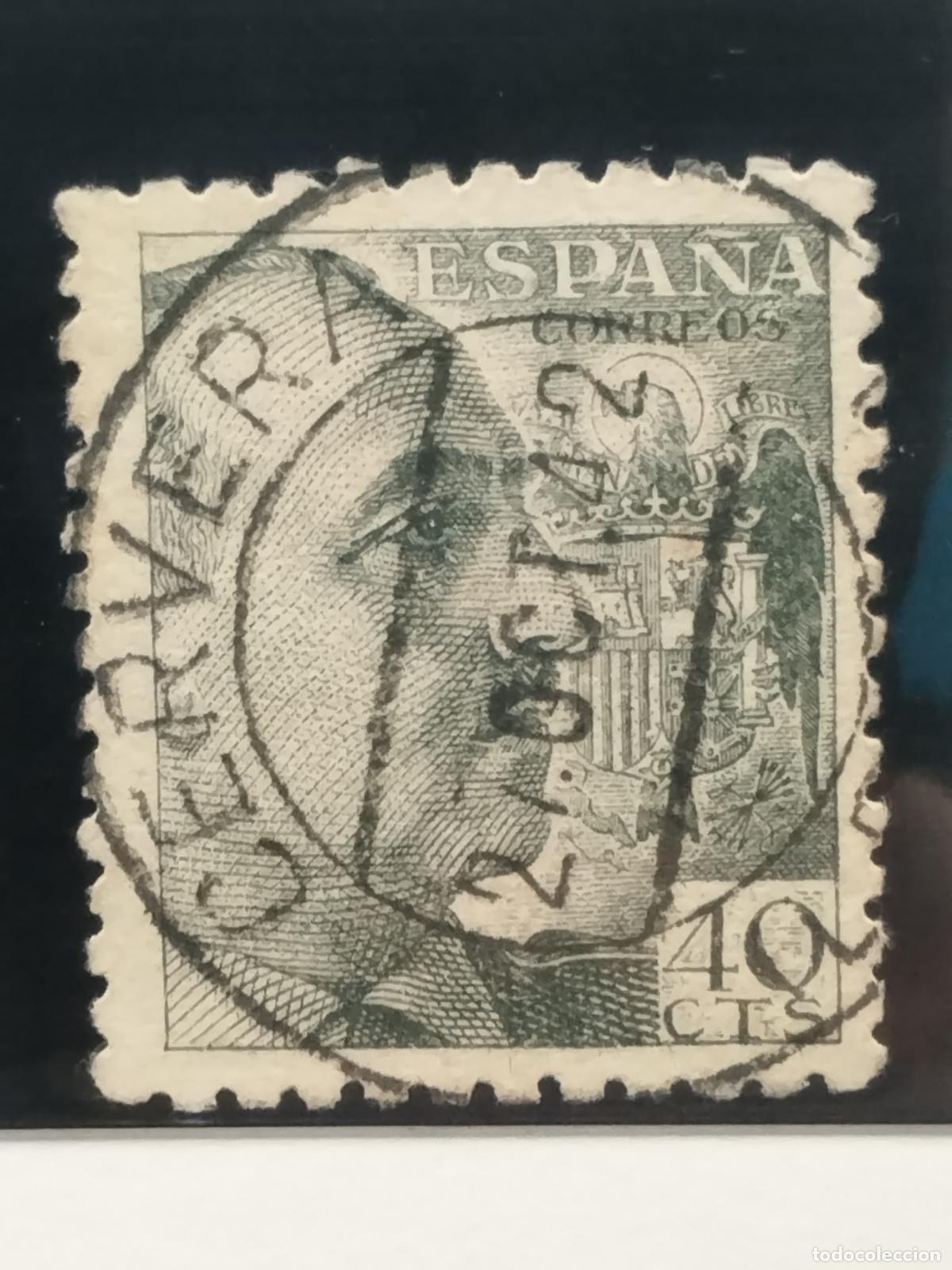 Sellos: BZB EDIFIL 925. FRANCO DE PERFIL. FECHADOR DE CERVERA. LERIDA. LUJO.