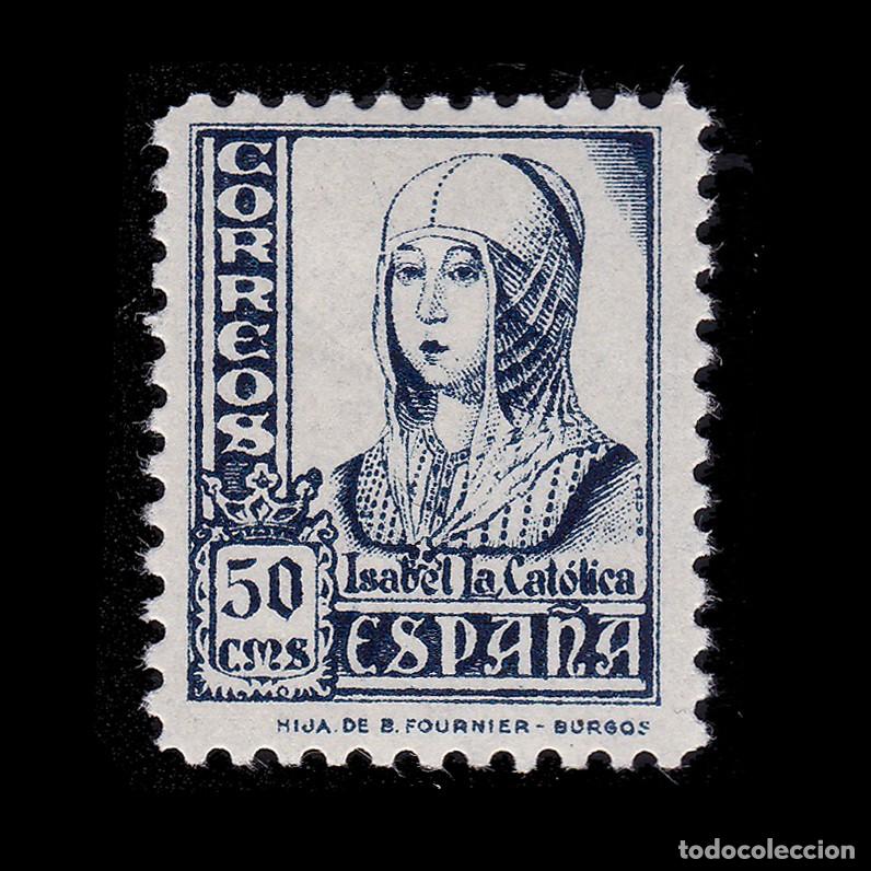 Selos: Cifras,Cid e Isabel. 1937-40 50c. Nuevo*. Edifil 825 + OBSEQUIO