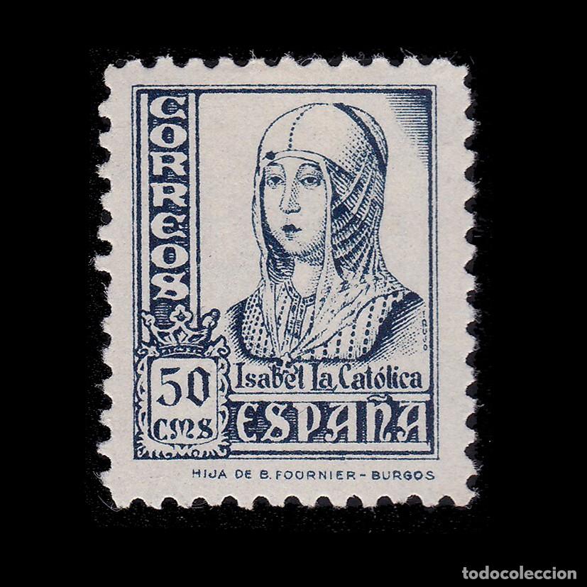 Timbres: ESPA&Ntilde;A. Cifras,Cid e Isabel. 1937-40 50c. MH*. Edifil 825 + OBSEQUIO
