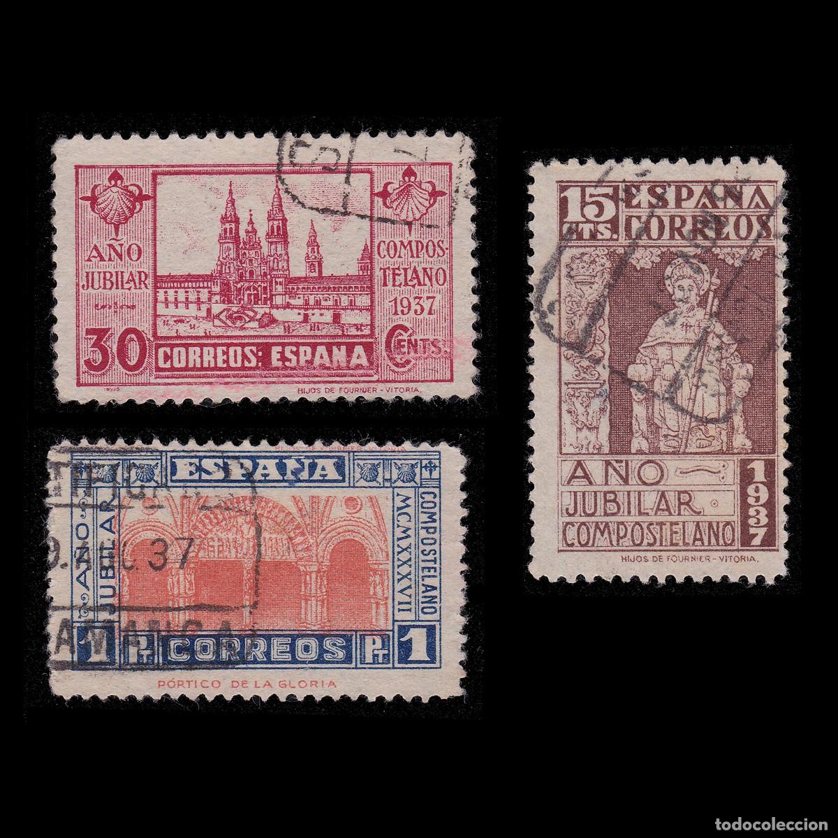 Timbres: ESPA&Ntilde;A. A&Ntilde;O JUBILAR 1937. USADO. Edifil 833-835 + OBSEQUIO