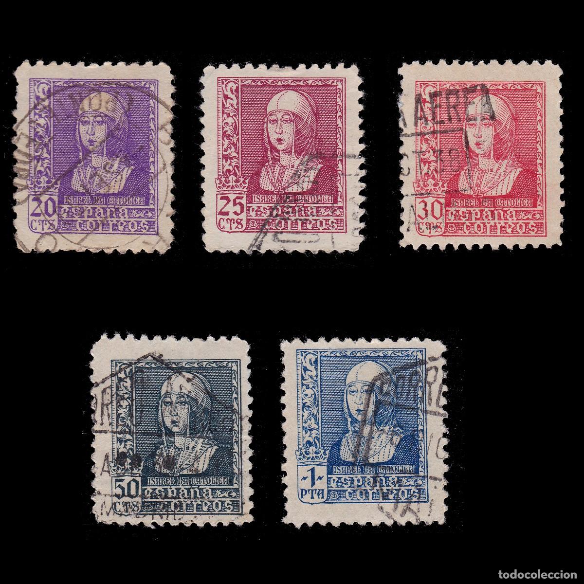 Timbres: Isabel Cat&oacute;lica 1938/9. Serie Matasello. Edifil 855 - 860 + OBSEQUIO