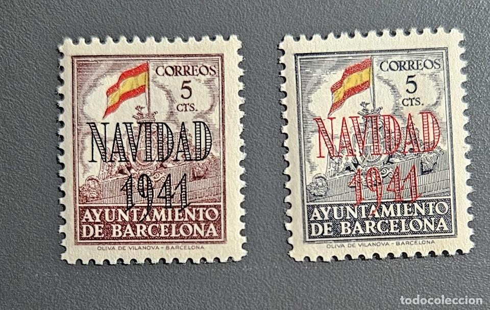Selos: Barcelona Navidad a&ntilde;os 1941 a 1943. Edifil SH 31/31, Edifil SH 40/41, Edifil SH 53/54 sin fijasellos