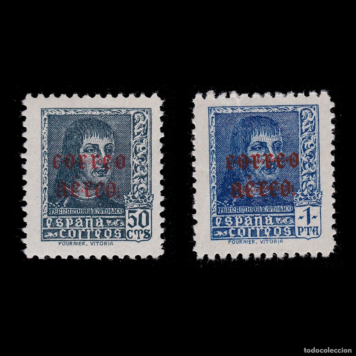 Stamps: Fernando Cat&oacute;lico 1938. A&Eacute;REO **. Edifil 845 - 846 + OBSEQUIO