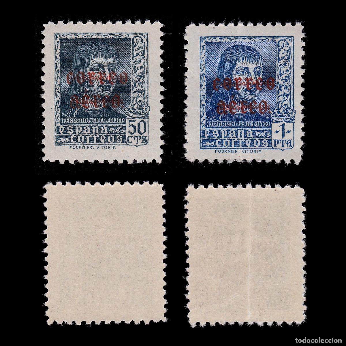 Stamps: Fernando Cat&oacute;lico 1938. A&Eacute;REO Nuevo **. Edifil 845 - 846 + OBSEQUIO