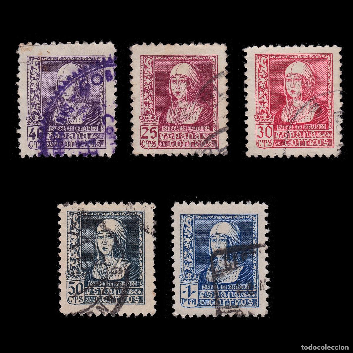 Timbres: Isabel Cat&oacute;lica 1938/9. cancelado. Edifil 855 - 860 + OBSEQUIO