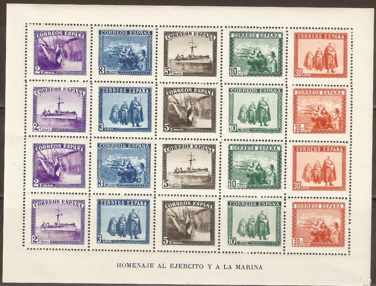 Selos: 1938 HOJITA EJERCITO Y MARINA EDIFIL 849** SIN FIJASELLOS