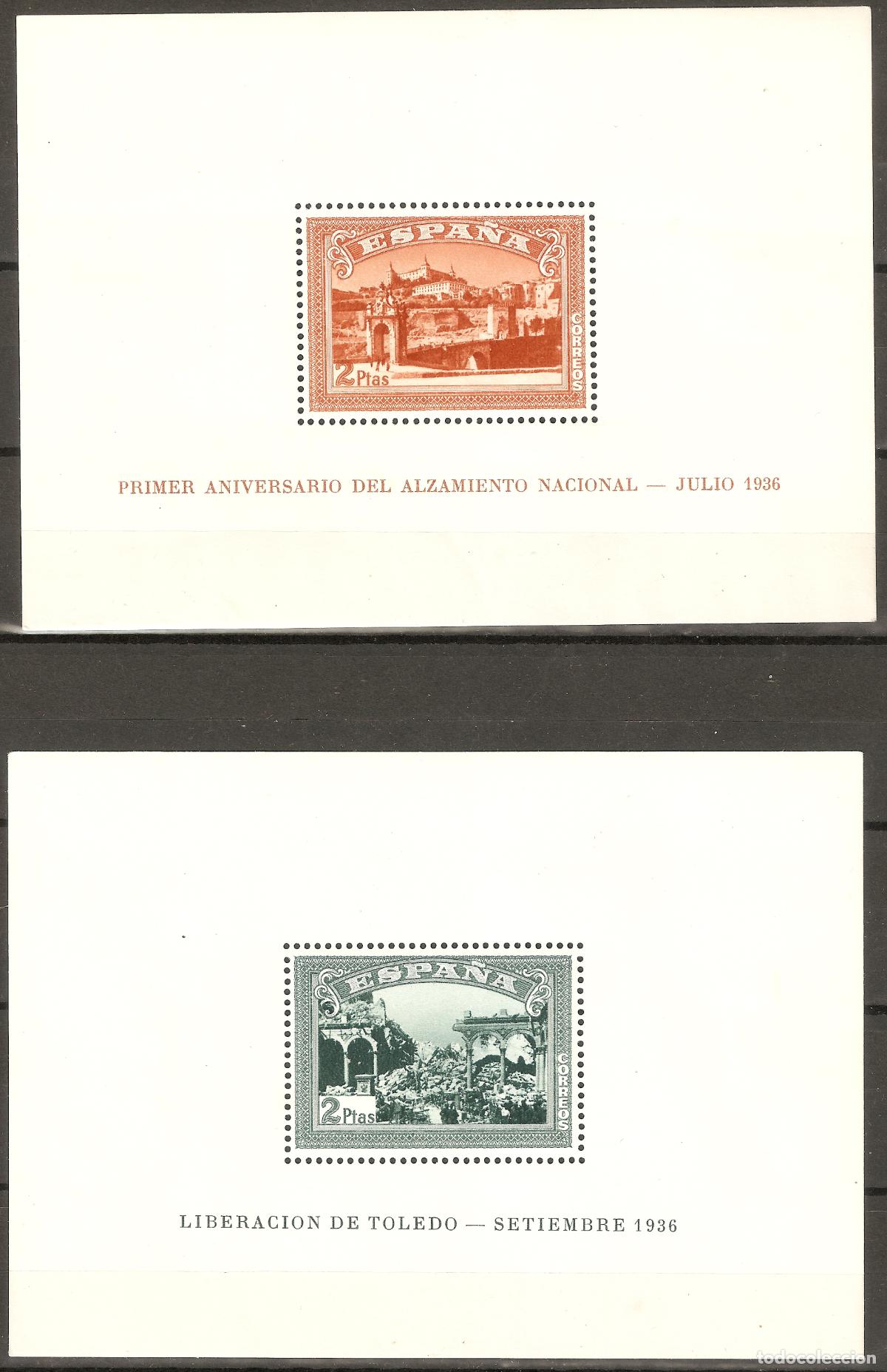 Timbres: 1937 HOJITAS ALZAMIENTO NACIONAL EDIFIL 836/7** SIN FIJASELLOS