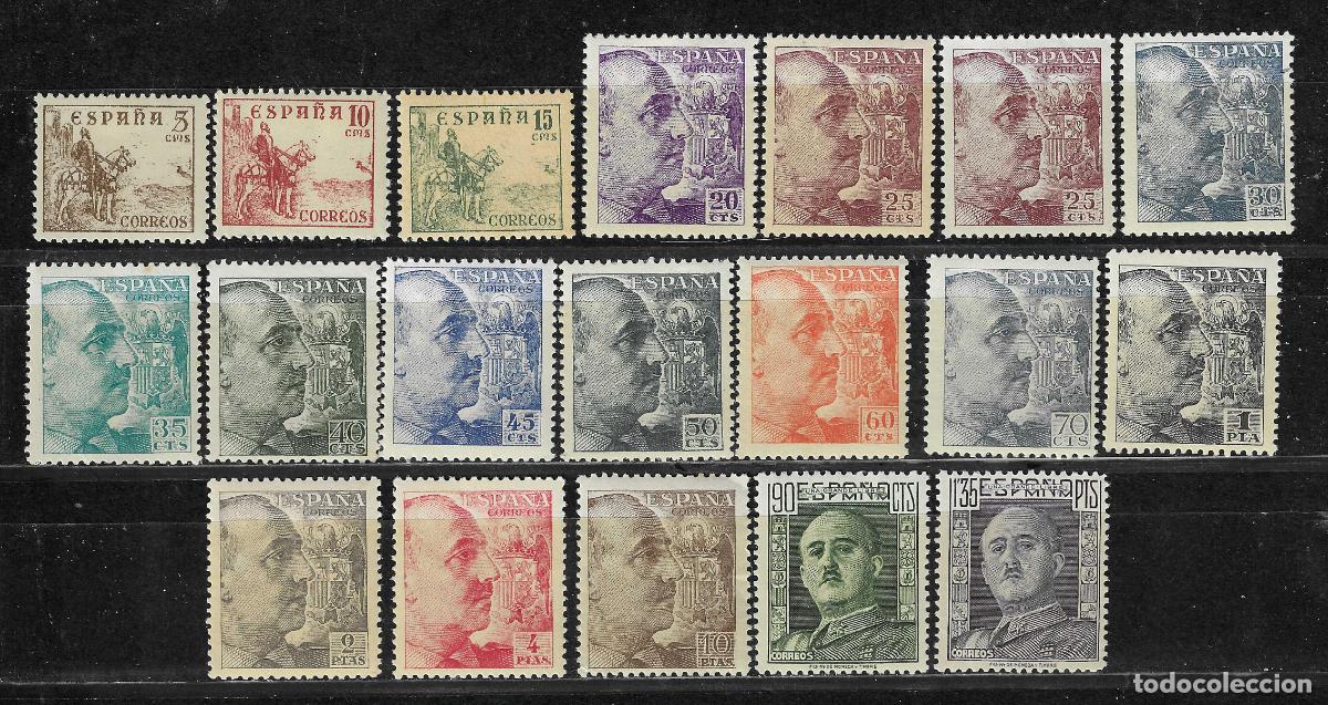 Stamps: 1949 FRANCO DENTADO FINO EDIFIL 1044/1** SIN FIJASELLOS CON 1048A**