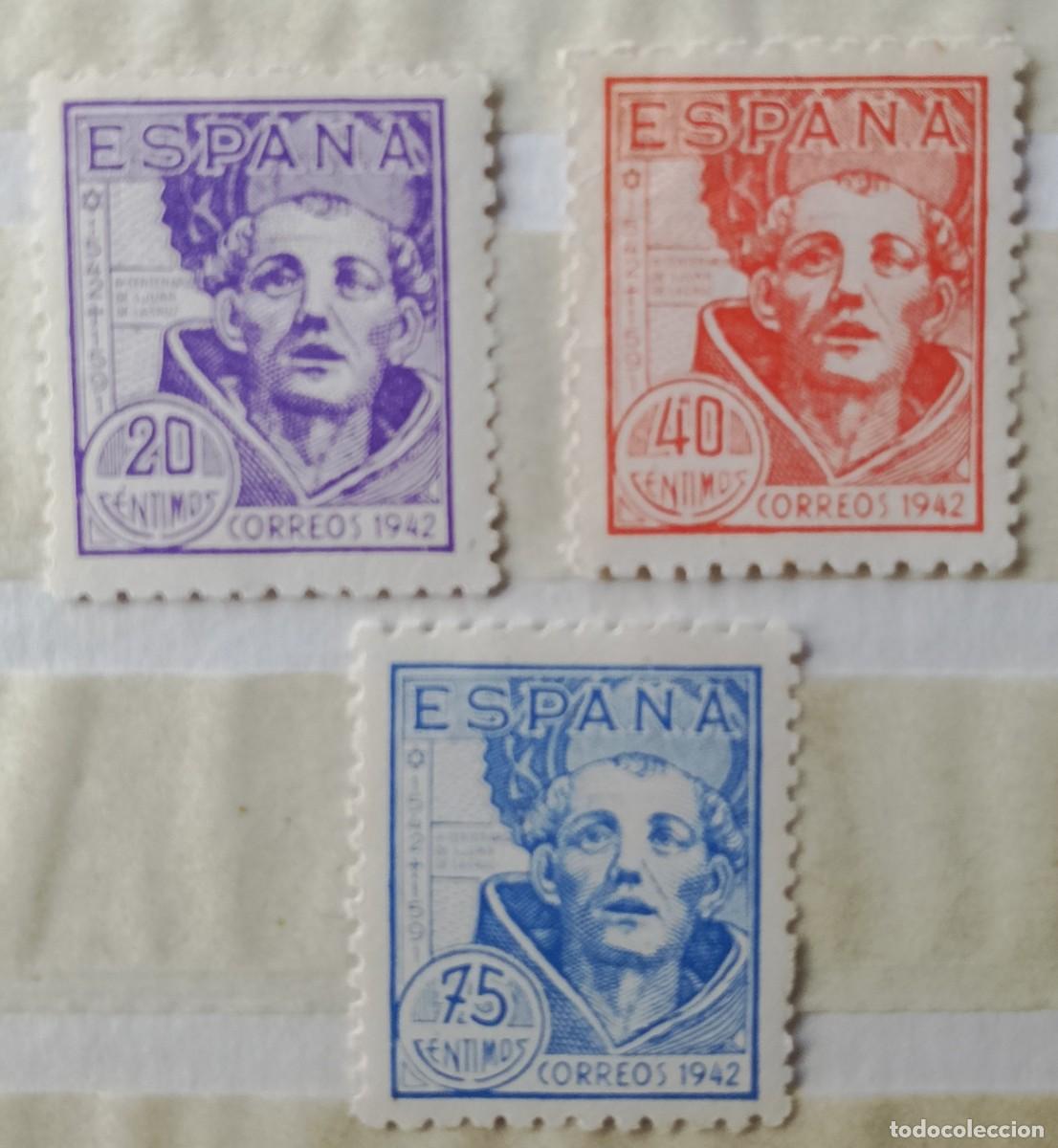 Selos: Sellos. Edifil 954/56. IV Centenario de San Juan de la Cruz. A&ntilde;o 1942.