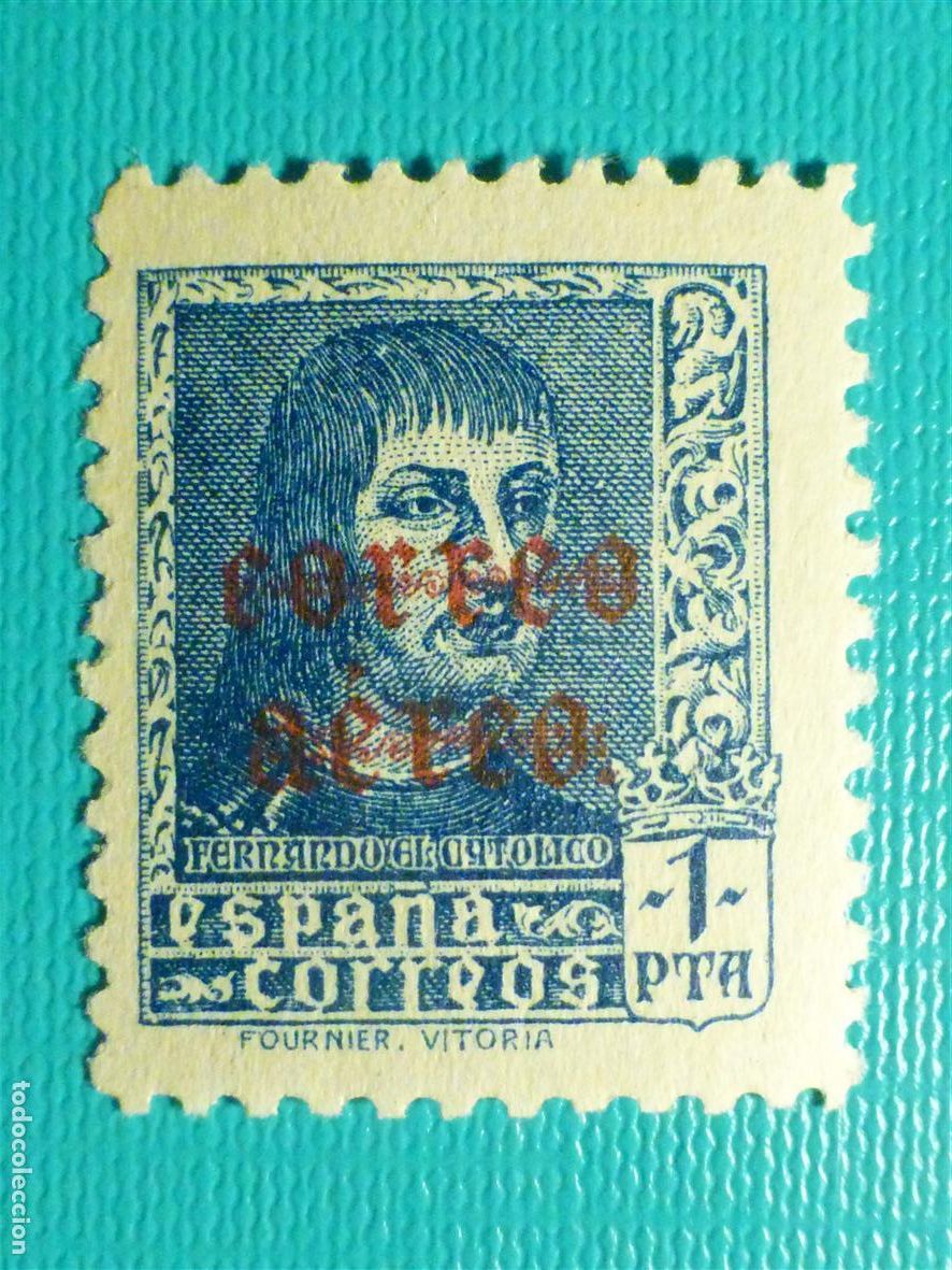 Selos: Sello Estado Espa&ntilde;ol - Edifil 846 - 1 Peseta, Pts.- Correo Aereo - Fernando el Cat&oacute;lico - A&ntilde;o 1938