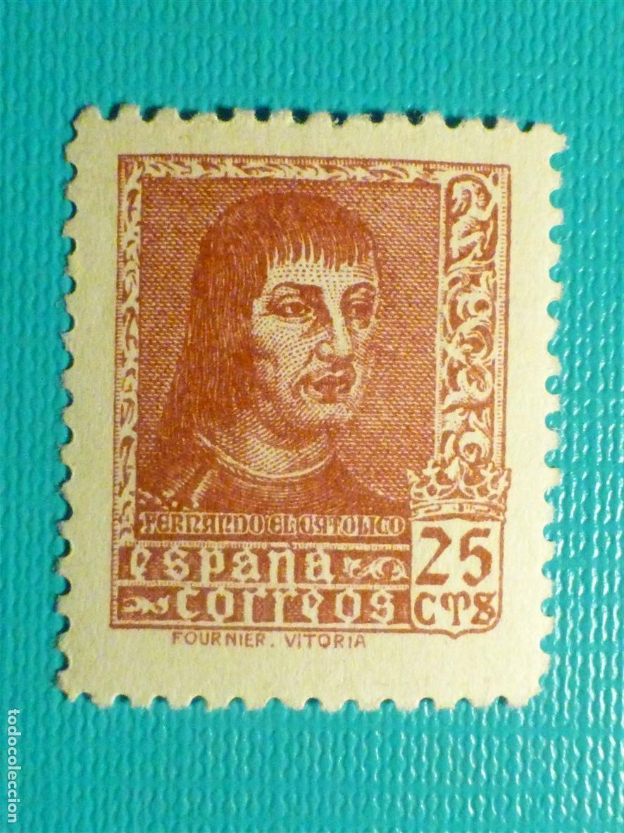 Timbres: Sello Estado Espa&ntilde;ol - Edifil 843 - 25 Cts. C&eacute;ntimos - Carm&iacute;n - Fernando el Cat&oacute;lico - A&ntilde;o 1938