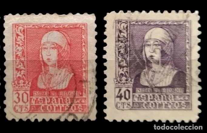 Briefmarken: ESPA&Ntilde;A 1938- 1939 ISABEL LA CAT&Oacute;LICA. EDIFIL 857- 858. USADO.