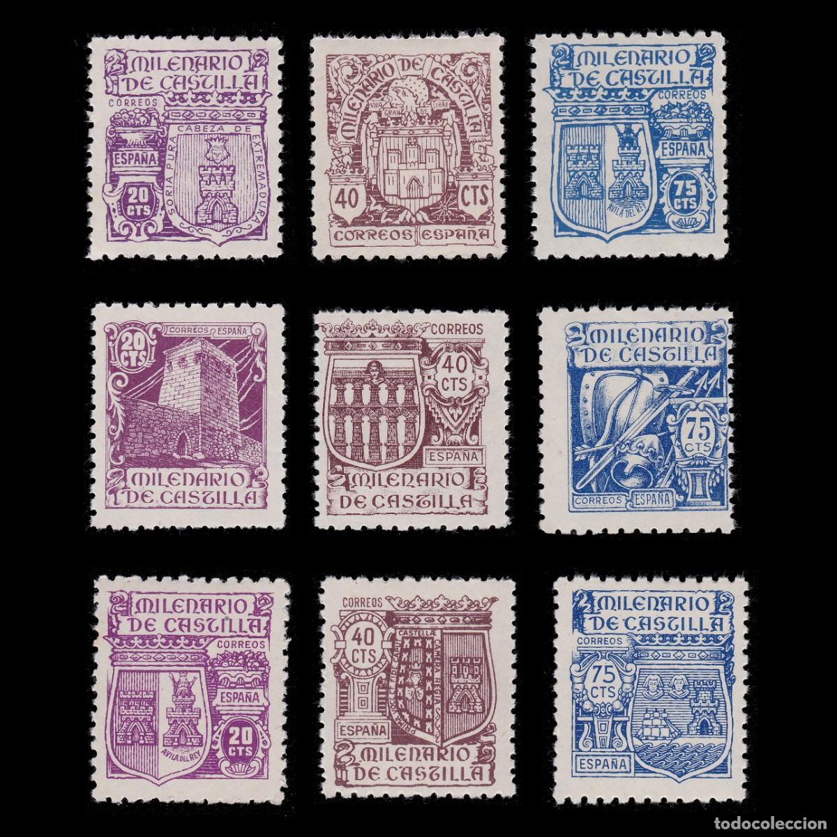 Timbres: Espa&ntilde;a.1944. MILENARIO CASTILLA. Nuevo** Edifil 974-982 + OBSEQUIO
