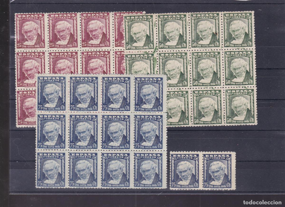 Timbres: AA35-GOYA Edifil 1005/07 en Bloque de 12 + Variedad. Nuevos ** Sin Fijasellos . LUJO