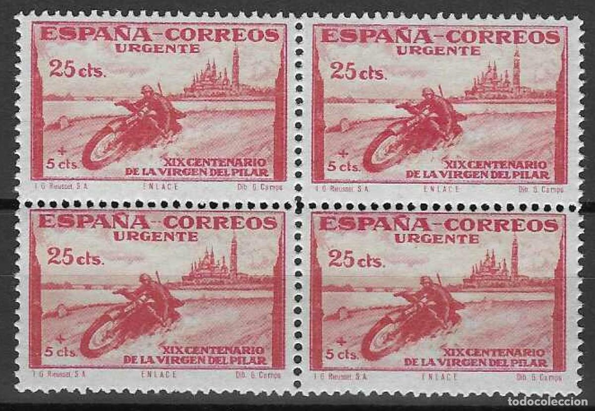 Timbres: EDIFIL 903 CENT. DE LA VENIDA DE LA VIRGEN DEL PILAR A ZARAGOZA 1940 (B/4). V. CAT.: 48 &euro;. MNH **