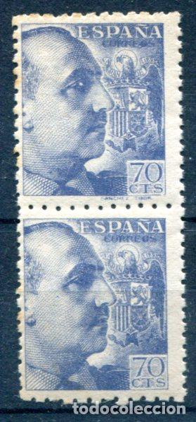 Sellos: Edifil 929 y 929 t en pareja con error. Un sello con pi&eacute; y el otro sin. Nuevos sin fijasellos.
