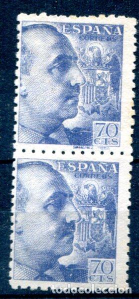 Sellos: Edifil 929 y 929 t en pareja con error. Un sello con pi&eacute; y el otro sin. Nuevos sin goma.
