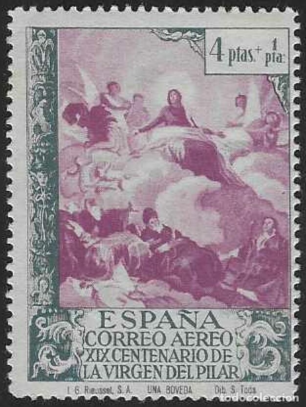 Sellos: EDIFIL 901 CENT. DE LA VENIDA DE LA VIRGEN DEL PILAR A ZARAGOZA 1940. V. CAT.: 32 &euro;. MNH **