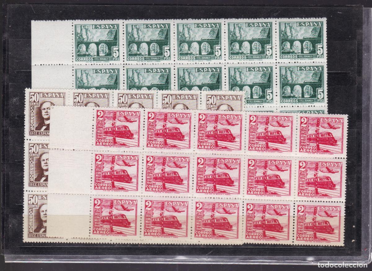 Briefmarken: AA37- FERROCARRILES Edifil 1037/39 x 12 Series En BLOQUE** Sin Fijasellos. LUJO