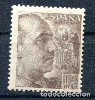 Sellos: Edifil 1059. 10 pts Franco dentado peque&ntilde;o. Nuevo sin fijasellos