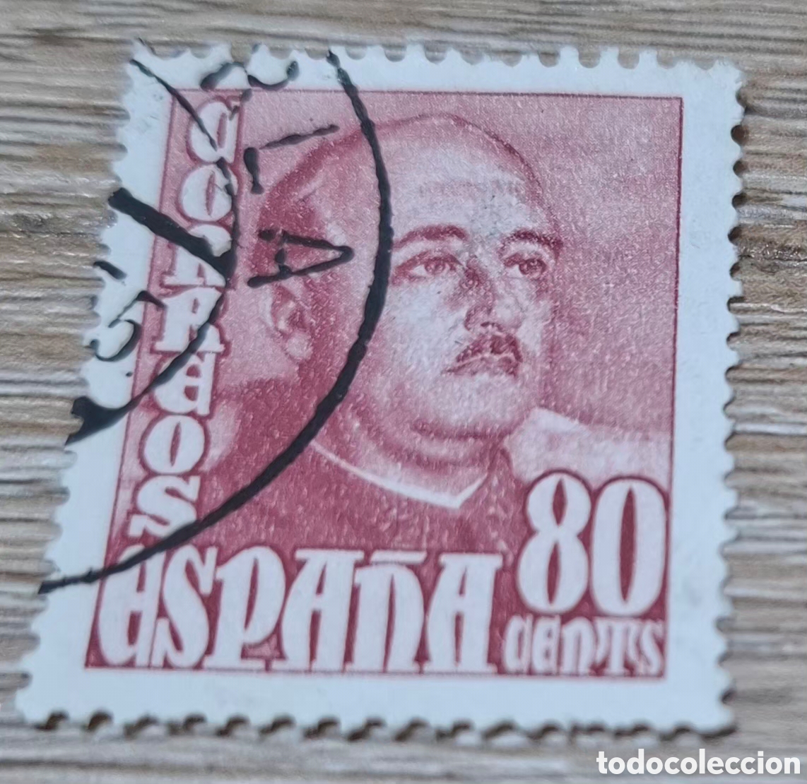 Francobolli: Sello espa&ntilde;ol de 50 cts General Francisco Franco, a&ntilde;o 1948