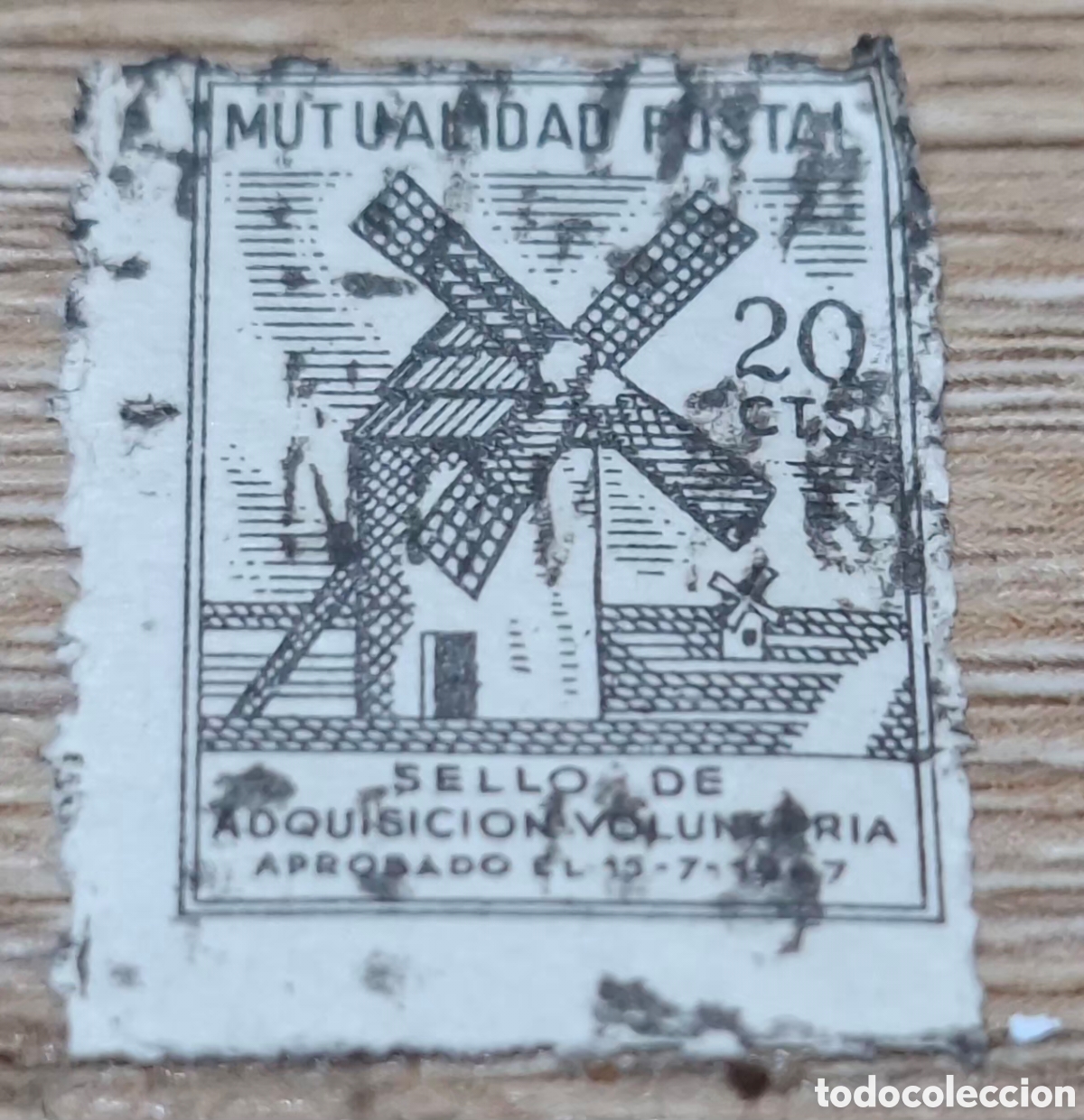 Sellos: SELLO ADQUISICI&Oacute;N VOLUNTARIA 20 CENTIMOS 1947