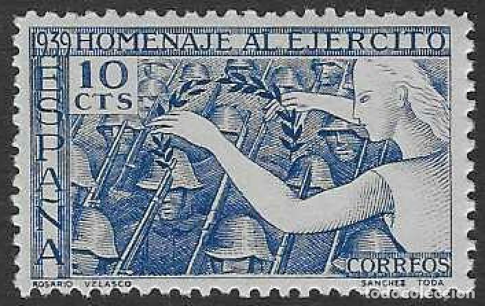 Sellos: EDIFIL 887 HOMENAJE AL EJ&Eacute;RCITO 1939. MNH **