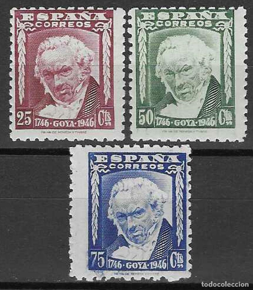 Sellos: EDIFIL 1005-1007 II CENTENARIO DEL NACIMIENTO DE GOYA 1946 (SERIE COMPLETA). MNH **