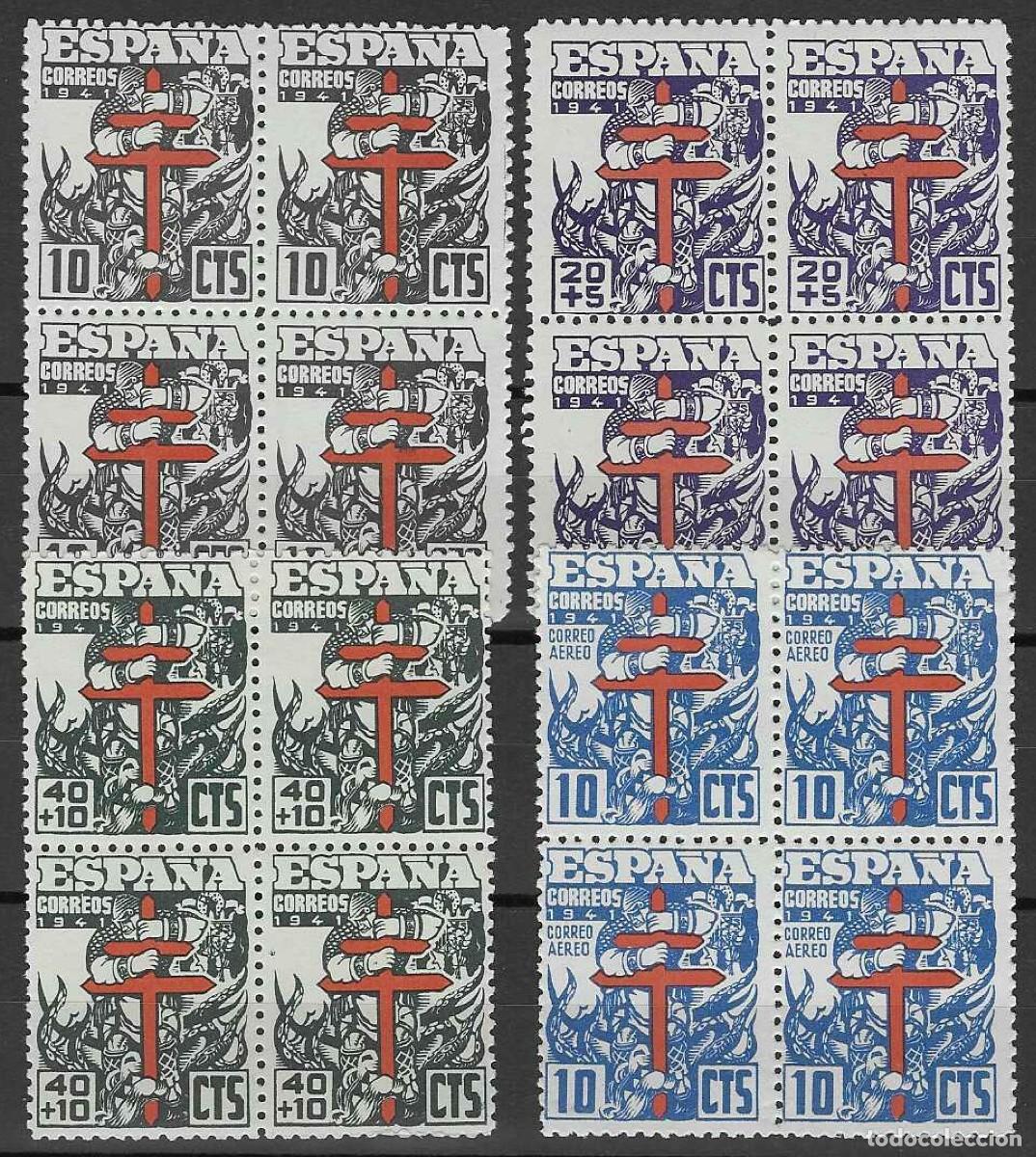 Sellos: EDIFIL 948-951 PRO TUBERCULOSOS 1941 (SERIE COMPLETA EN BLOQUES DE 4). CAT&Aacute;LOGO: 22 &euro;. MNH **