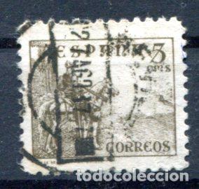 Sellos: Edifil 816 B. 5 cts cid, a&ntilde;o 1937. Usado. Variedad, sin pie de imprenta, dentado 10 3/4