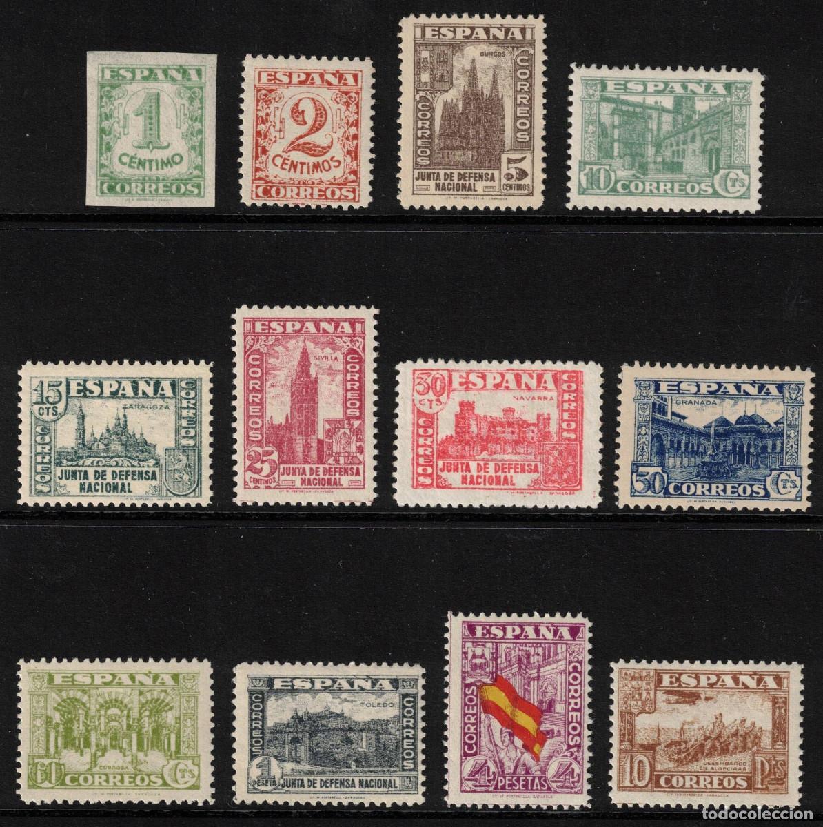 Sellos: ESPA&Ntilde;A JUNTA DE DEFENSA NACIONAL ** 802/813 - A&Ntilde;O 1936 - MNH