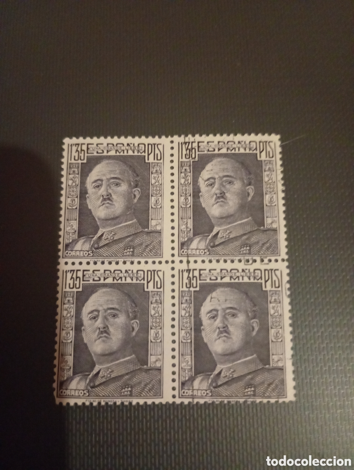 Sellos: Espa&ntilde;a 1001 1946 bloque cuatro usado