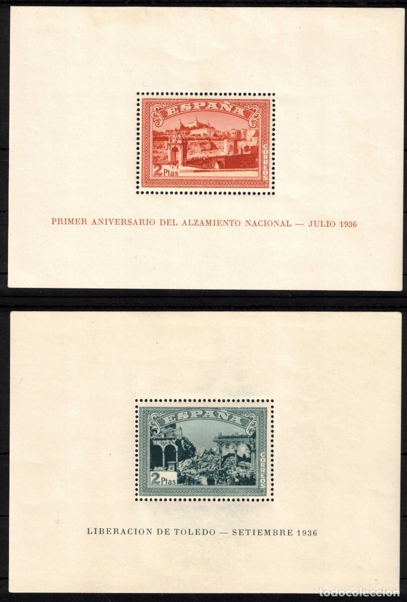 Sellos: ESPA&Ntilde;A HOJAS BLOQUE ALZAMIENTO NACIONAL TOLEDO * 836/837 - A&Ntilde;O 1937 - MH