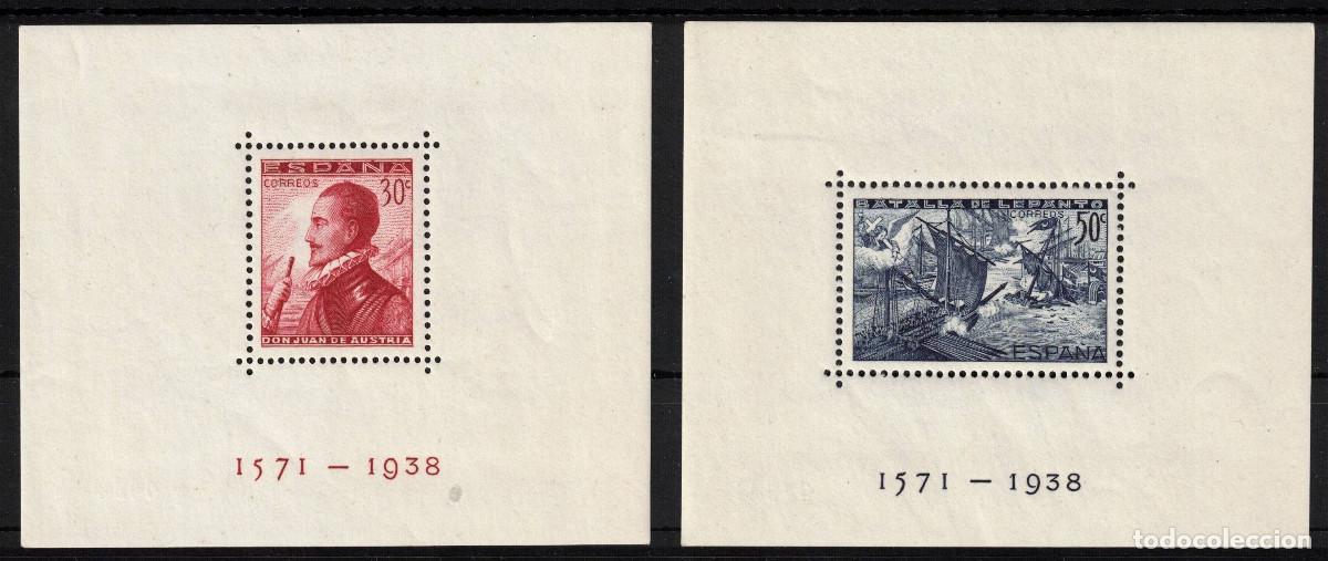 Sellos: ESPA&Ntilde;A BATALLA DE LEPANTO ** 862/863 HOJAS BLOQUE - A&Ntilde;O 1938 - MNH - LUJO