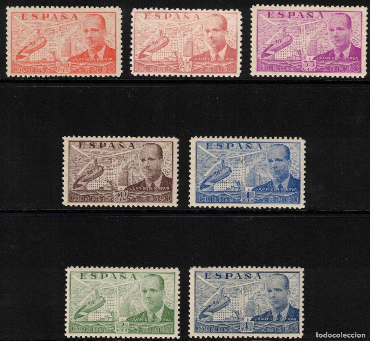 Sellos: ESPA&Ntilde;A - JUAN DE LA CIERVA ** 880/886 - A&Ntilde;O 1939 - COMPLETA - MNH - LUJO