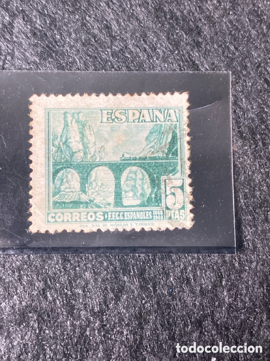 Sellos: Sello 5 ptas del centenario del ferrocarril - Foto 2