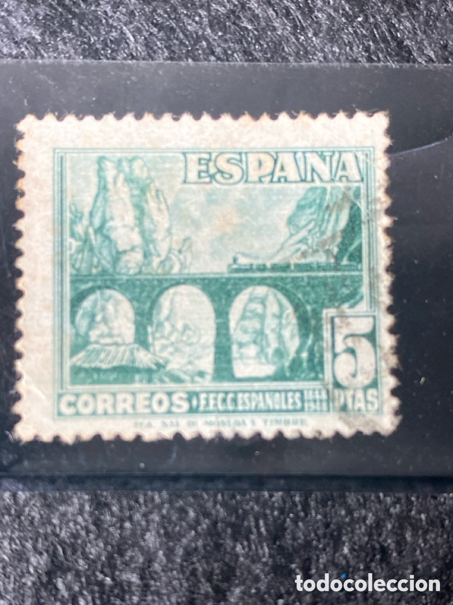 Sellos: Sello 5 ptas del centenario del ferrocarril - Foto 1