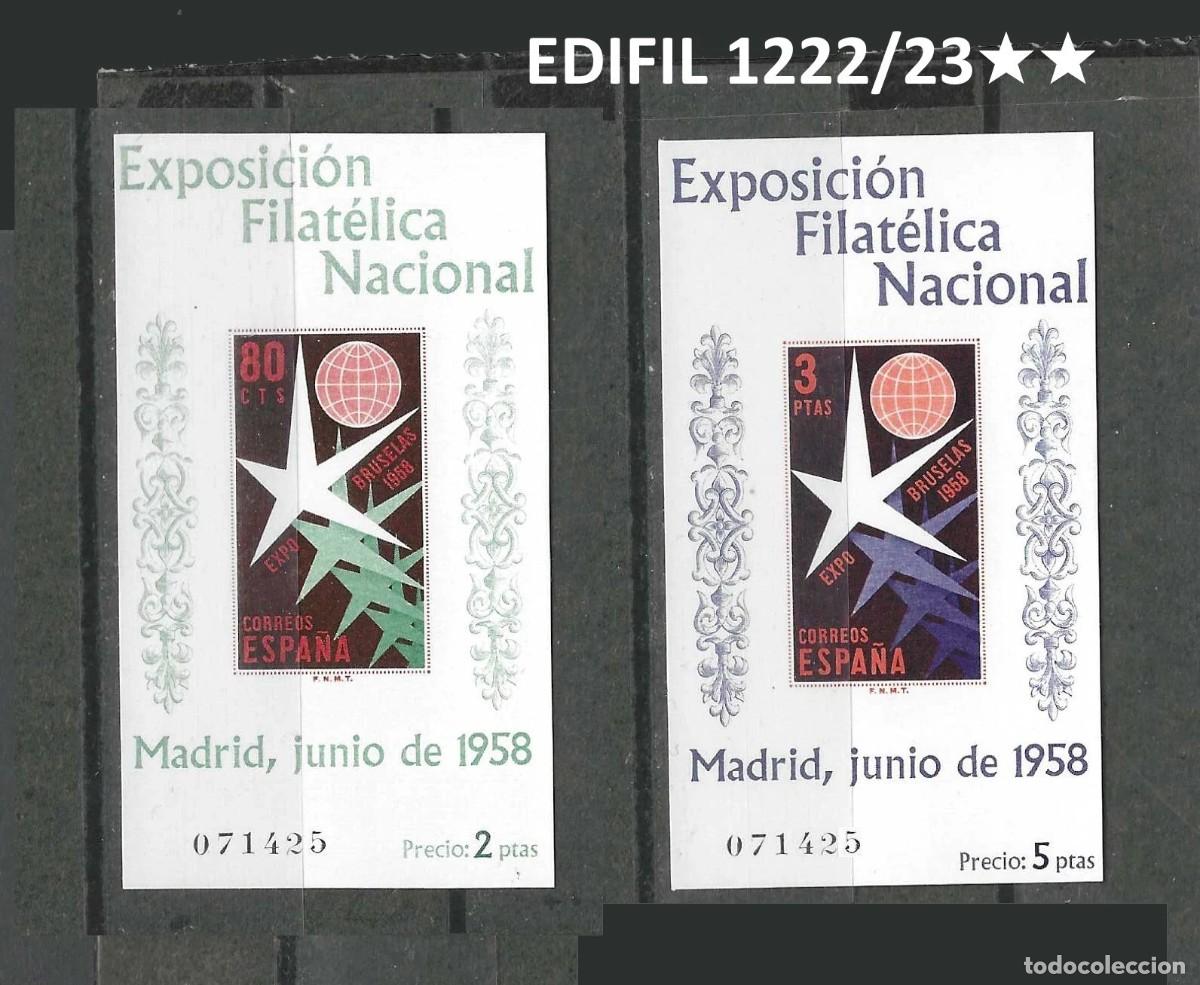 Stamps: HOJITA BRUSELAS EDIFIL 1222/23★★ SIN FIJASELLOS MNH. MISMA NUMERACI&Oacute;N