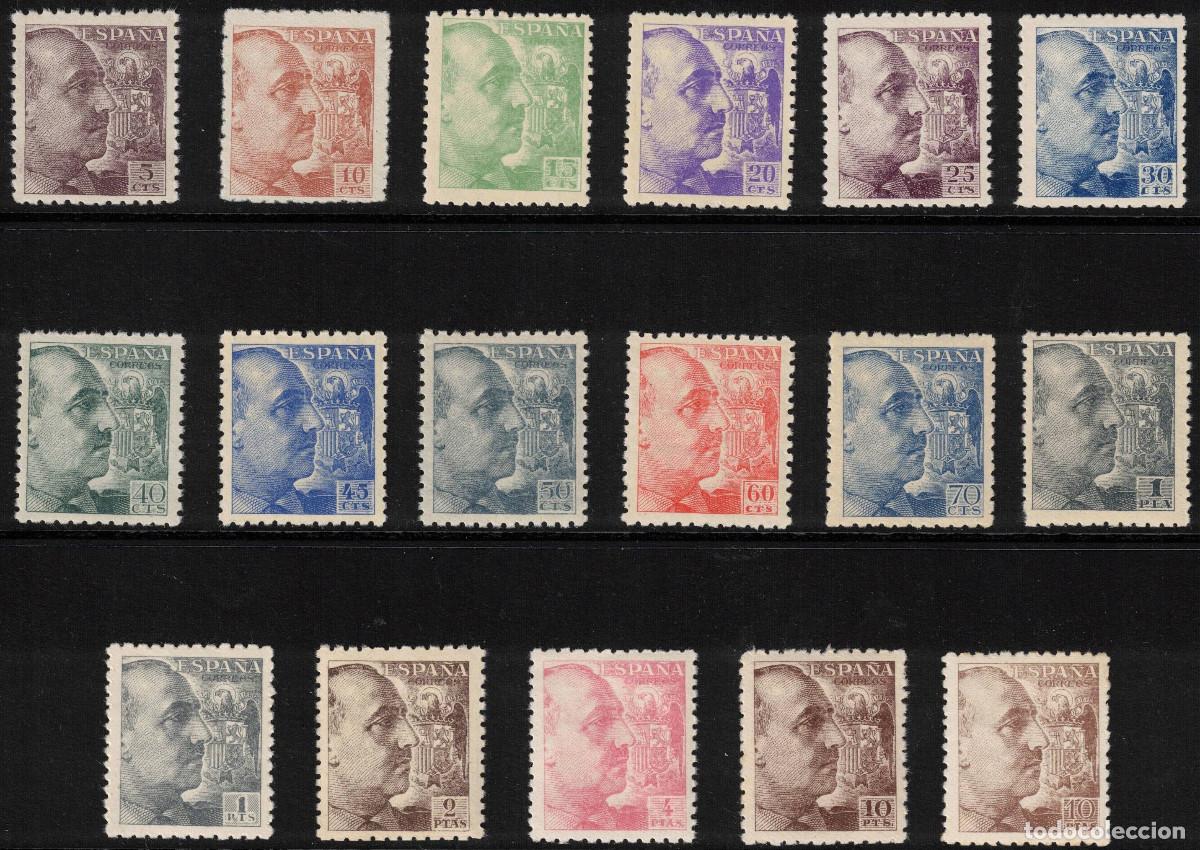 Sellos: ESPA&Ntilde;A - GENERAL FRANCO ** 919/935 - A&Ntilde;O 1940-1945 - LUJO - MNH